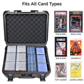 Turokacase Graded Card Case Storage Box – Extra Large Trading Card Storage Box with 8 Adjustable Dividers – Baseball & Sports Card Storage Case – Fits PSA, BGS, SGC, Toploaders & Magnetic Holders