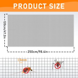 LINTRA Fiberglas Einfach Insektenschutzgitter, 120 * 250 cm Fenster Netz Gegen Insekten, Grau Katzennetz Transparent, für Balkontür, Wohnzimmer, Fenster