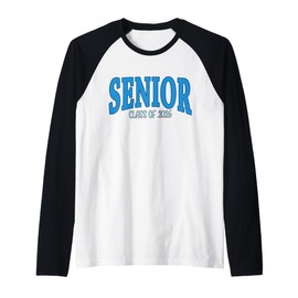 Senior of 2026 Class Blue Graduation and Back to School Raglan Baseball Tee