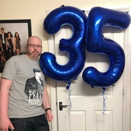 Number Balloons 40 In 40 Numbers, 40th Birthday Decorations for Women Men, Dark Blue Birthday Party Decorations Big Balloons for Wedding, Celebration Party, Graduations