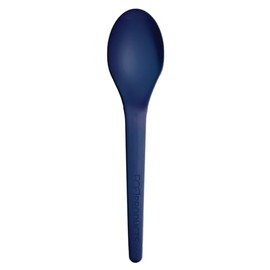 Eco-Products Plantware Disposable Compostable PLA Plastic Utensil Cutlery, 6" Spoon, Blue, Case of 1000