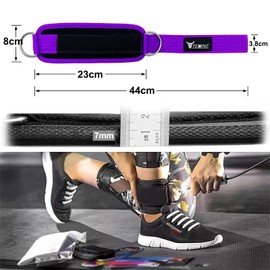 Tenine Foot Straps for Cable Pull, Padded Leg Trainer for Women and Men, Perfect for Leg Training on Cable Pull, Fitness Equipment (Purple)