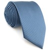 [S&W SHLAX&WING] Men's Necktie Set Steel Blue Solid Color, 3.5"