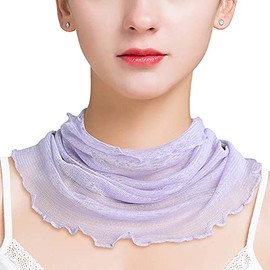QinTian Silk Neck Warmer, Scarf, UV Protection, Goods, Neck Cover, UV Protection, UV Protection, For Women, Sunshade, Neck Warmer, Silk Gift, Birthday Gift, No.13 Light Purple