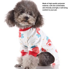 Joyzan Pet Jumpsuit, Cute Cotton Soft Small Dog Pajamas Cat Puppy Pjs Clothes Onesie Outfits Doggie Shirts Sleeper Warm Stretchy Costume Coat Body Suits Easy Wearing with Feet Boy Girl Christmas 4PCS