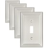 ZILLSEA 4-Pack Single Toggle Wall Plate, Metal Switch Plate Cover,