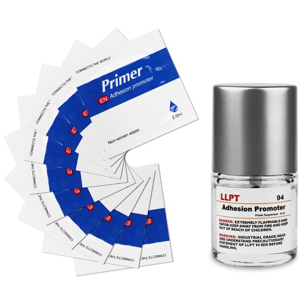 LLPT 94 Adhesion Promoter Sponge Applicator Wipes 1 Bottle Primer for Acrylic Double Sided Mounting Molding Tape