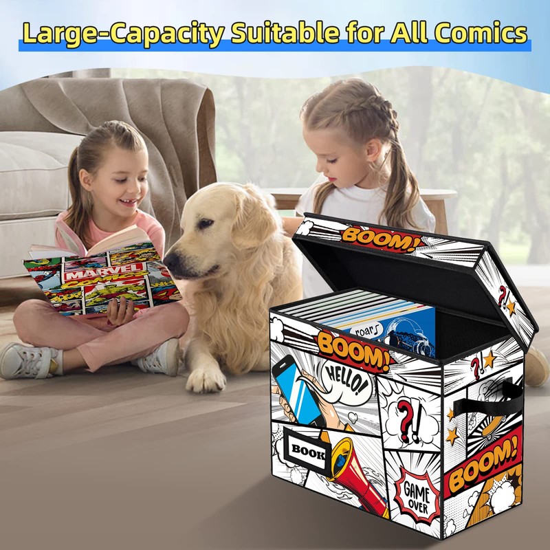 YNSZAS 5 Pack Comic Book Storage, Comic Book Box, 15.8"