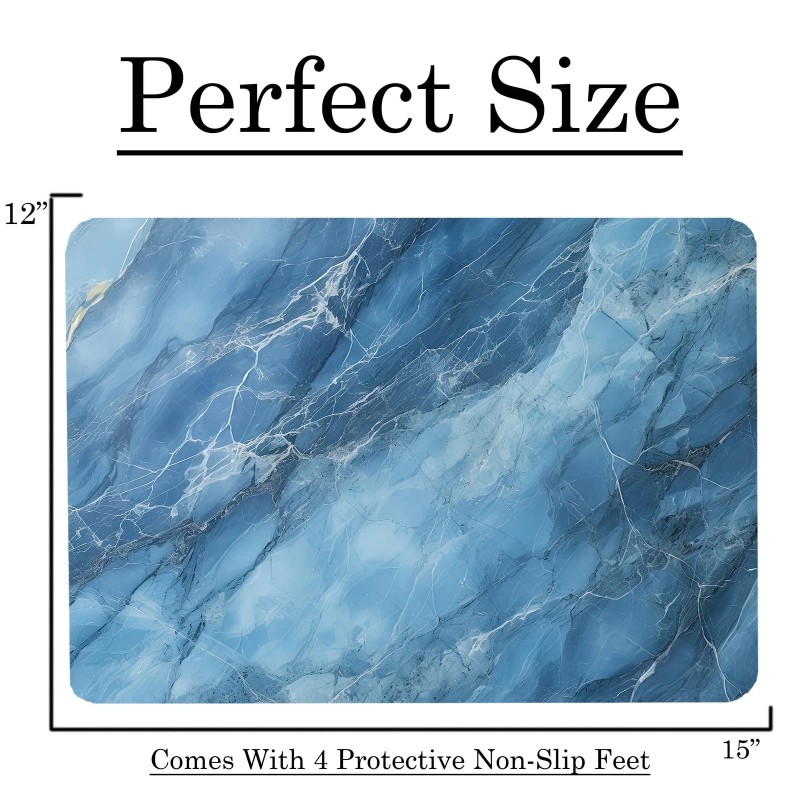 DAJDC Blue Marble Kitchen Glass Cutting Board Ocean Decorative Gift