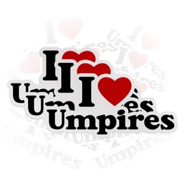 Set 3PCS - 2" I Love Umpires Sticker for Catchers Helmet Softball Baseball Waterproof Vinyl Decal for Water Bottles, Tumblers, Cup, Laptops, Hard Hats, Kindle Gift for Men Boy Player (2 Inches)