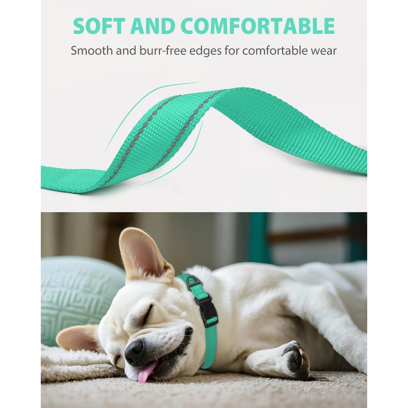 Joytale Small Dog Collar, Reflective and Adjustable Nylon Collar with