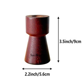 SuviMcny Brown Modern Minimalist Wooden Column Candle Holder for Column Candles, Tabletop Decoration, 3.54'' & 4.33'' Minimalist Tall Candle Holder Decoration (Candle Not Included) (M(9cm))