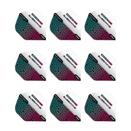 RED DRAGON Peter Wright Snakebite Hardcore Premium White and Rainbow Dart Flight - 3 Sets per Pack (Total 9 Dart Flights)