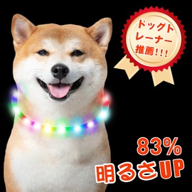 OGURIYA Dog Light Collar, 10 Minutes of Charge, Can Be Used for 180 Minutes, Dog Walking Light, Collar, Small Dogs, Medium Dogs, Large Dogs, Size Trimmable, Pet Supplies, Ultra Lightweight, Easy to