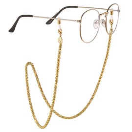 AllenCOCO 14K Gold Plated Glowing Eyeglass Chains Sunglass Retainer Strap Eyewear Retainer Eyeglass Strap Holder for Women