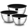 E-far Mixing Bowls with Lids, 6-Piece Stainless Steel Salad Bowls