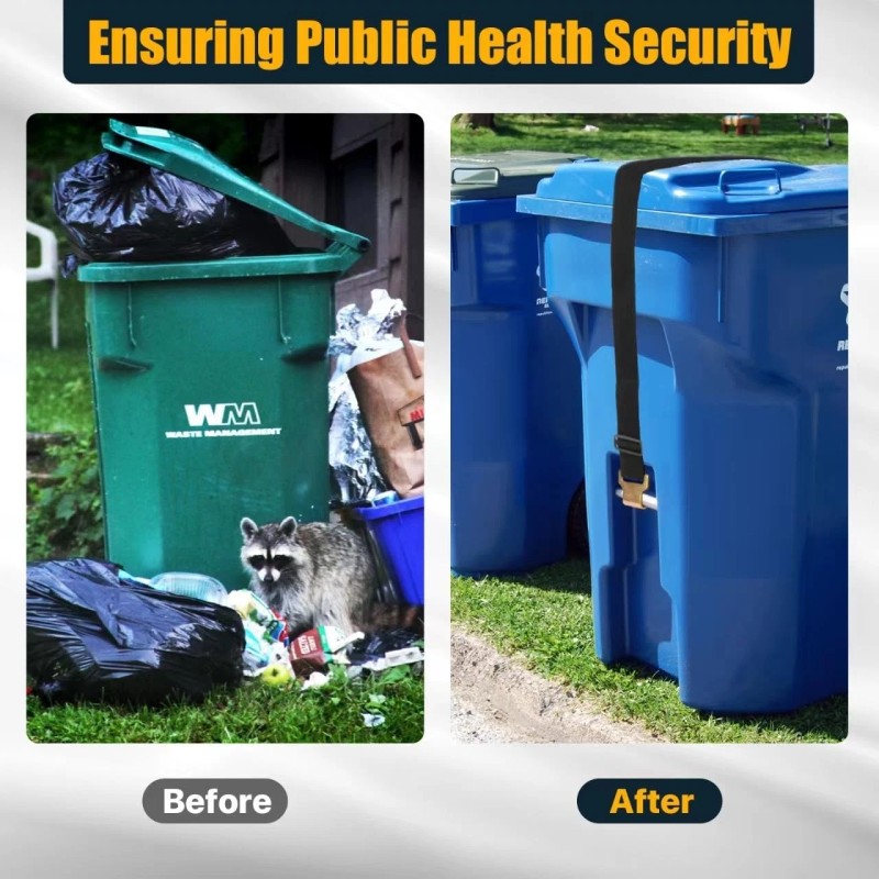 Wuno Shop Trash Can Lid Lock for Raccoons, Bear Proof