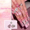 YAEISM 12PCS Nail Art Charms Crystal Heart Nail Charms 3D