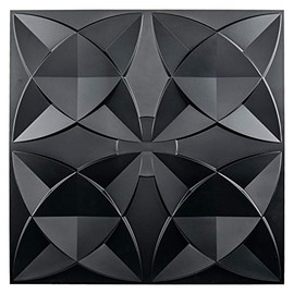 Art3d Decorative Ceiling Tile 2x2 Glue up, Suspended Ceiling Tile Pack of 12pcs Black Floral