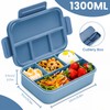 Bugucat Bento Lunch Box 1300ML - Leak-Proof with 4 Compartments,