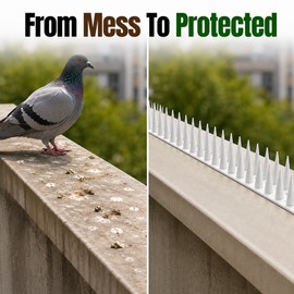Bird Repellent Spikes for Outdoor Use - Bendable PP Deterrent Strips for Fences, Windows, Roofs & Balconies