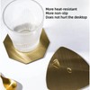 4pcs Gold Square Stainless Steel Coasters 8.5cm Heat Insulation Metal