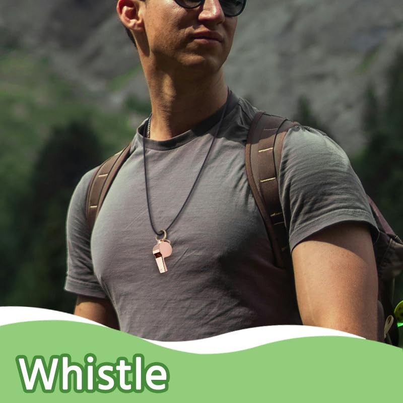 Rose Gold Survival Whistle for Girls Women Emergency Loud Safety