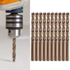 10Pcs Twist Drill Bit High Speed Steel Straight Shank Hole