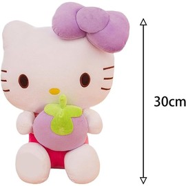 Kukelen Kitty Cat Plush Toys, Pillow Plush, Soft Doll Toys, Stuffed Animals Toy Birthday Gifts for Girls Kids (Apple)