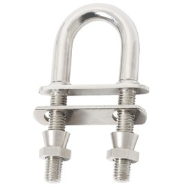 NovelBee 316 Stainless Steel Heavy Duty Stern Bow Eye U Bolt with Taper Safety Lock Nut,Welding Plate and Washer