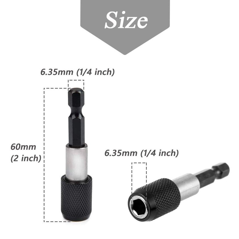 Mesee 3 Pieces Magnetic Extension Chuck Adapter with 1/4 Inch