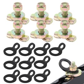 BoxerTool L Track Double Lug Threaded Stud Fitting with Anchor Hook Mounts - 16pcs, L Track Tie Down Accessories Bolts – for Truck Bed, Trailer, Pickup, RV, Garage, ATV