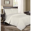 Royal Hotel Stripe Ivory 3pc King/California-King Comforter Cover (Duvet Cover
