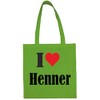 Reifen-Markt Tasche I Love Henner Größe 38x42 Farbe Grün Druck