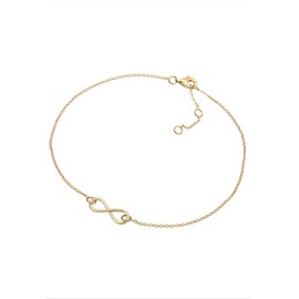Elli Women's Anklet Infinity 925 Sterling Silver, Silver, No Gemstone