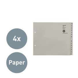 Leitz 13040085 Index Series A-Z A4 Paper for 4 Folders Grey