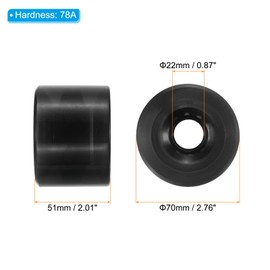 PATIKIL 70mm 78A Longboard Wheel Soft, 4 Pack Cruiser Wheels Street Wheels for Skateboards Skateboard Wheel Replacement PU, Clear Gray