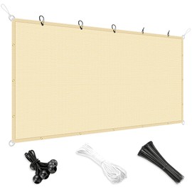 Bynbbur 10' x 20' Sun Shade Cloth with Grommets 90% Pergola Cover Shade Sail Canopy Outdoor Awnings for Patio Garden Deck Privacy Screen, Beige