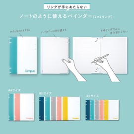 Kokuyo Loose Leaf Binder A5 Campus Notebook Binder 2x2 Ring Light Blue L-NP134LB