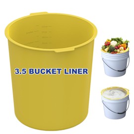 Dxmnoly 3.5 Gallon Silicone Bucket Liner - Reusable Mixing Liner for Concrete, Mortar, Grout, Paint, Food Grade Non-Stick, Easy to Clean & Durable (Yellow, 3.5 Gallon)