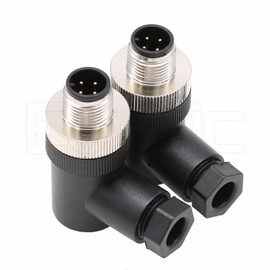 Eonvic M12 4 Pin Male Connector, 12mm A Code Right Angle Industrial Circular Connector, Unshiled Field Assembly Wireable Sensor IP67 250V 4A AC/DC 2pcs
