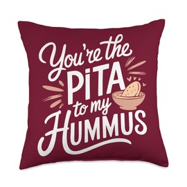Pita To My Hummus Pun Vegan Food Lover Throw Pillow