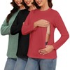 Liu & Qu Women's 3-Pack Nursing Shirts for Breastfeeding with