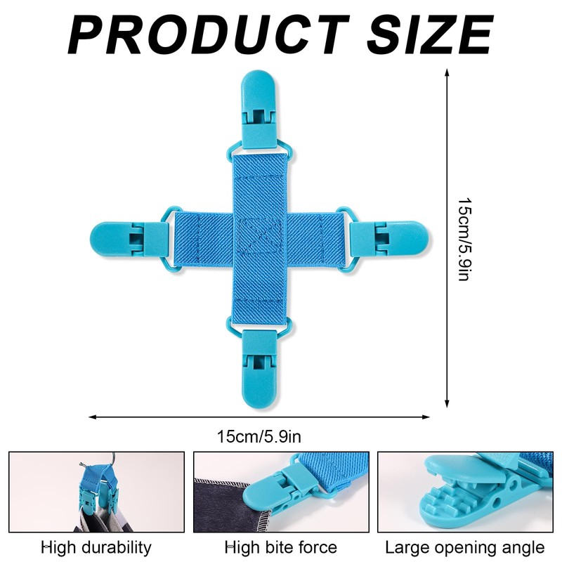 BOXOB 2pcs Bed Sheet Detangler, Blue Sheet Detangler Fitted Sheet