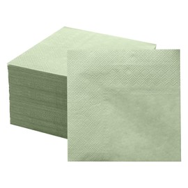 100 Pieces 2-ply Sage Green Napkins Disposable Cocktail Napkins Folded 5 x 5 Inches Disposable Paper Napkins for Dinner Wedding Birthday Party Bridal Anniversary Reception Event (Sage Green)