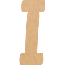 Unfinished Wooden Letter 8 Inch Craft, Wood Letter I Alphabet Nursery Decor, Muthike MDF Wall Hanging Door Hanger