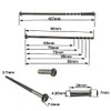 M4 x 90mm Slotted Door Handle Screws Chrome with Bolt