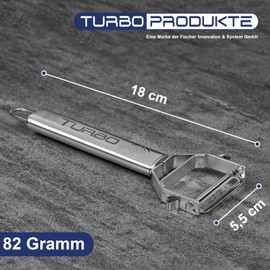 TURBO PRODUKTE Turbo Peeler Combi Plus Universal Peeler with Slicer Board - Cuts Forwards and Backwards - for Left and Right Handed Users - 4-in-1 Function - Pack of 4