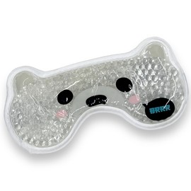 Cooling Gel Eye Mask with Plush Lined Back - Hot and Cold to Use - Cooling Glasses with Gel Beads - Cold Therapy for Swollen Tired Eyes, Dark Circles, Migraines (Polar Bear)