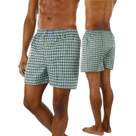 ToBeInStyle Men's Pack of 6 or 3 Classic Fit Tartan Plaid Boxers w/Button Fly, 3-pack - Assorted Colors, Medium